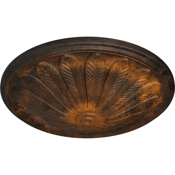 Brontes Ceiling Medallion (Fits Canopies Up To 3 5/8), Hand-Painted Rust, 25 1/2OD X 5 1/2P